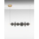 Triac Dimmable Brass Gold Metal & smoky gray glass LED 29 Watt 220-240 Volt 3472Lm 3000K IP20 L:111,3 H:200 cm 