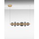 Triac Dimmable Brass Gold Metal & smoky gray glass LED 29 Watt 220-240 Volt 3472Lm 3000K IP20 L:111,3 H:200 cm 