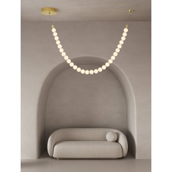 Triac Dimmable Gold Metal & Opal Glass LED 48 Watt 220-240 Volt 4031Lm 3000K IP20 L: 116 H: 81 cm 