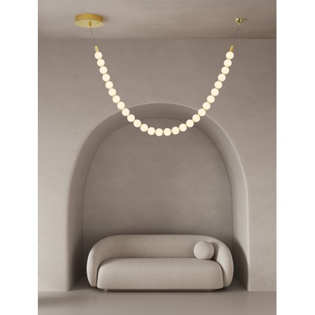 Triac Dimmable Gold Metal & Opal Glass LED 48 Watt 220-240 Volt 4031Lm 3000K IP20 L: 116 H: 81 cm 