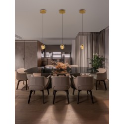 Gold Metal & Blown Glass LED 4 Watt 220-240 Volt 166Lm 3000K IP20 D: 14 H: 150 cm 
