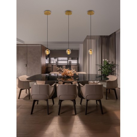 Gold Metal & Blown Glass LED 4 Watt 220-240 Volt 166Lm 3000K IP20 D: 14 H: 150 cm 