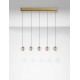 Triac Dimmable Gold Metal & Blown Glass LED 16 Watt 220-240 Volt 832Lm 3000K IP20 L: 84 W: 10 H: 150 cm 