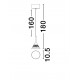 Matt Black & Rose Gold Metal Structured Acrylic LED 7 Watt 220-240Volt 345Lm 3000K IP20 D: 10,5 H: 180 cm 