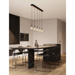 Triac Dimmable Matt Black Gold Metal & Acrylic LED 30 Watt 220-240Volt 1558Lm 3000K IP20 L: 90,5 W: 10,5 H: 150 cm 