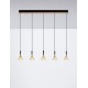 Triac Dimmable Matt Black Gold Metal & Acrylic LED 30 Watt 220-240Volt 1558Lm 3000K IP20 L: 90,5 W: 10,5 H: 150 cm 