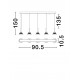 Triac Dimmable Matt Black Gold Metal & Acrylic LED 30 Watt 220-240Volt 1558Lm 3000K IP20 L: 90,5 W: 10,5 H: 150 cm 