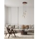 Triac Dimmable Matt Black & Rose Gold Metal Structured Acrylic LED 30 Watt 220-240Volt 1558Lm 3000K IP20 D: 32 H: 150 cm 