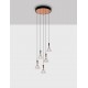 Triac Dimmable Matt Black & Rose Gold Metal Structured Acrylic LED 30 Watt 220-240Volt 1558Lm 3000K IP20 D: 32 H: 150 cm 