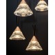 Triac Dimmable Matt Black & Rose Gold Metal Structured Acrylic LED 30 Watt 220-240Volt 1558Lm 3000K IP20 D: 32 H: 150 cm 