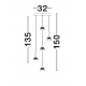 Triac Dimmable Matt Black & Rose Gold Metal Structured Acrylic LED 30 Watt 220-240Volt 1558Lm 3000K IP20 D: 32 H: 150 cm 