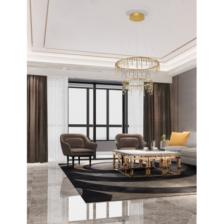 Triac Dimmable Gold Copper Metal LED 41 Watt 220-240 Volt 3317Lm 3000K IP20 D:65 H:150 cm 