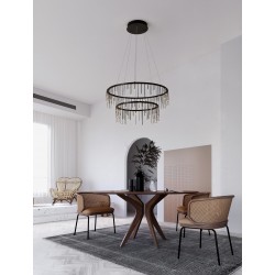 Triac Dimmable Black Chrome Copper Metal LED 41 Watt 220-240 Volt 3317Lm 3000K IP20 D: 65 H: 150 cm 