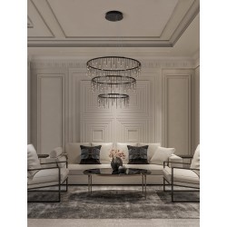Triac Dimmable Black Chrome Copper Metal LED 72 Watt 220-240 Volt 5866Lm 3000K IP20 D: 80 H: 200 cm 