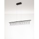 Triac Dimmable Black Chrome Copper Metal LED 17 Watt 220-240 Volt 1355Lm 3000K IP20 L: 120 W: 8 H: 150 cm 