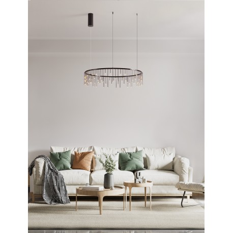 Triac Dimmable Black Chrome Copper Metal LED 31 Watt 220-240 Volt 2562Lm 3000K IP20 D:80 H:150 cm 