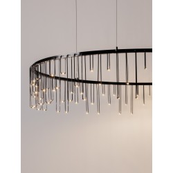 Triac Dimmable Black Chrome Copper Metal LED 36 Watt 220-240 Volt 3073Lm 3000K IP20 D:100 H:150 cm 