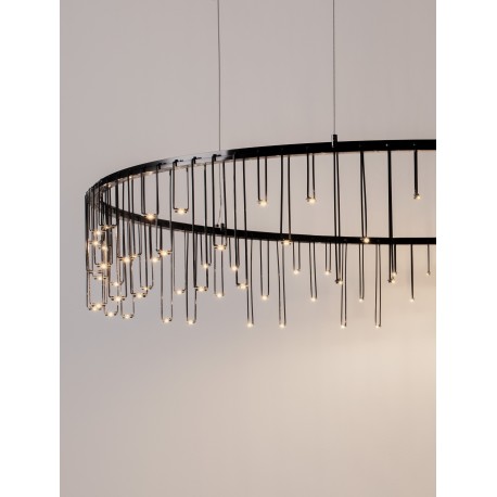 Triac Dimmable Black Chrome Copper Metal LED 36 Watt 220-240 Volt 3073Lm 3000K IP20 D:100 H:150 cm 