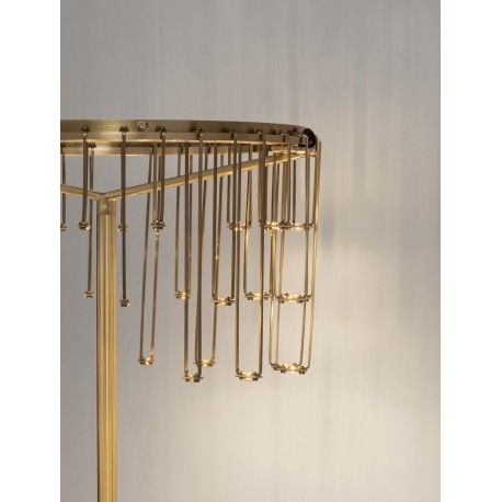 Touch Dimmable Gold Copper Metal LED 16 Watt 220-240 Volt 1092Lm 3000K IP20 Cable Length 215 cm D: 40 W: 40 H: 140 cm 