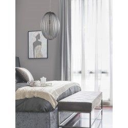 Pendant Light Smoke Gray Glass Chrome Metal E27 1x60W D30 H120 
