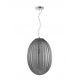 Pendant Light Smoke Gray Glass Chrome Metal E27 1x60W D30 H120 