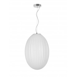 Pendant Light Opal Glass Chrome Metal E27 1x60W D30 H120 
