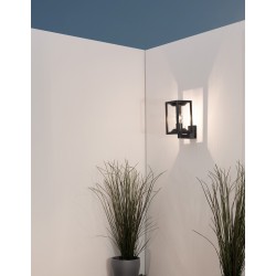 Anthracite Die-Casting Aluminium & Clear Acrylic LED E27 1x12 Watt 220-240 Volt IP65 Bulb Excluded L: 14.5 W: 21.5 H: 27.6 cm 
