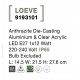 Anthracite Die-Casting Aluminium & Clear Acrylic LED E27 1x12 Watt 220-240 Volt IP65 Bulb Excluded L: 14.5 W: 21.5 H: 27.6 cm 