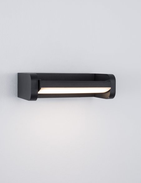 Black Die-Casting Aluminium Acrylic Diffuser LED 7 Watt 719Lm 3000K 220-240 Volt Beam Angle 150O IP54 L: 20 W: 11 H: 6 cm 