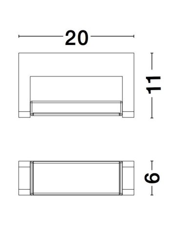 Black Die-Casting Aluminium Acrylic Diffuser LED 7 Watt 719Lm 3000K 220-240 Volt Beam Angle 150O IP54 L: 20 W: 11 H: 6 cm 