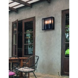 Anthracite Die-Casting Aluminium & Clear Glass LED E27 2x12 Watt 220-240 Volt Bulb Excluded IP65 L: 22 W: 8.7 H: 22 cm 