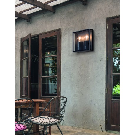 Anthracite Die-Casting Aluminium & Clear Glass LED E27 2x12 Watt 220-240 Volt Bulb Excluded IP65 L: 22 W: 8.7 H: 22 cm 
