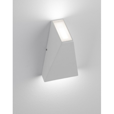 Sandy White Aluminium & Glass LED 7 Watt 397Lm 3000K 200-240 Volt IP54 Light up & Down L: 7.4 W: 7.4 H: 13.6 cm 