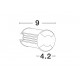 Satin Nickel Aluminium LED 1 Watt 60Lm 3000K IP67 100-240 Volt 50Hz Beam 42o Driver Included D: 4.2 H: 9 cm Cut Out: 3.7 cm 