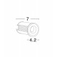 Satin Nickel Aluminium LED 1 Watt 60Lm 3000K IP67 100-240 Volt 50Hz Beam 42o Driver Included D: 4.2 H: 7 cm Cut Out: 3.7 cm 