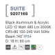 Black Aluminium & Acrylic LED 12 Watt 480Lm 3000K 100-240 Volt 50Hz Beam 140o IP54 D: 18 H: 60 cm 