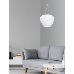 Pendant light, Glass & metal,Chrome & White,E27, 1*60W, D:30*120 