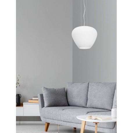 Pendant light, Glass & metal,Chrome & White,E27, 1*60W, D:30*120 