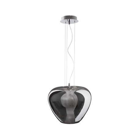 Pendant light,Glass & metal,Chrome & smokey E27, 1*60W, D:30*120 