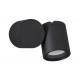 Black Aluminium Glass Diffuser LED GU10 1x7 Watt 100-240 Volt IP54 Bulb Excluded D: 6.8 W: 11.5 H: 9.5 cm 