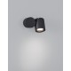 Black Aluminium Glass Diffuser LED GU10 1x7 Watt 100-240 Volt IP54 Bulb Excluded D: 6.8 W: 11.5 H: 9.5 cm 