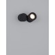 Black Aluminium Glass Diffuser LED GU10 1x7 Watt 100-240 Volt IP54 Bulb Excluded D: 6.8 W: 11.5 H: 9.5 cm 