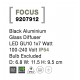 Black Aluminium Glass Diffuser LED GU10 1x7 Watt 100-240 Volt IP54 Bulb Excluded D: 6.8 W: 11.5 H: 9.5 cm 