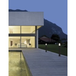 Dark Gray Aluminium White Acrylic LED E27 1x12 Watt 220-240 Volt IP54 Bulb Excluded D: 10 H: 60 cm 