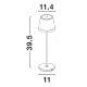 Sandy Black Aluminium & Acrylic LED 2 Watt 192Lm 2700K DC 5 Volt IP54 Switch On/Off Rechargeable with PG base or White USB Type 