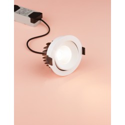 White Aluminium LED 12 Watt 720Lm 3000K Beam 38o IP65 D: 9 H: 4.7 cm 
