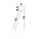 Sandy White Aluminium LED 4 Watt 220-240Volt 177Lm 3000K IP20 Beam Angle 25° D: 5 H: 70 cm 