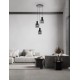 Sandy Black Steel & Smoky Glass LED E27 3x12 Watt 100-240Volt IP20 bulb excluded D: 45 H: 150 cm