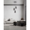 Sandy Black Steel & Smoky Glass LED E27 3x12 Watt 100-240Volt IP20 bulb excluded D: 45 H: 150 cm