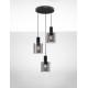 Sandy Black Steel & Smoky Glass LED E27 3x12 Watt 100-240Volt IP20 bulb excluded D: 45 H: 150 cm 